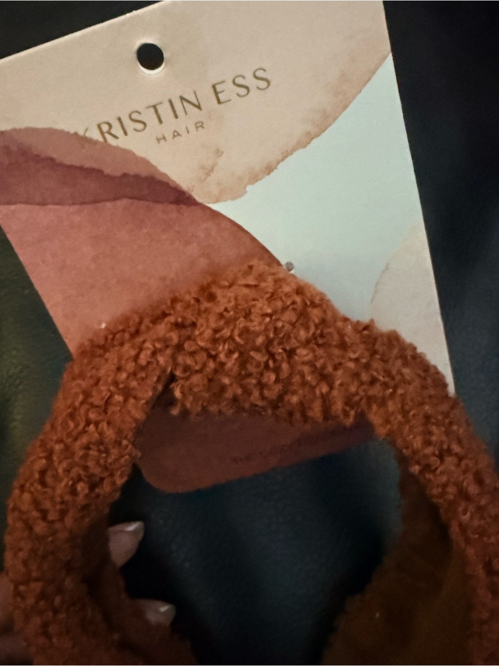 The Cozy Textured Knot Headband - Kristin Ess Rust Brown - Picture 3 of 8